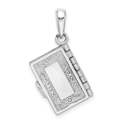 Sterlingsilber De-ani Rhodiniert Beweglich 3d Lord Gebet Bible Anhänger