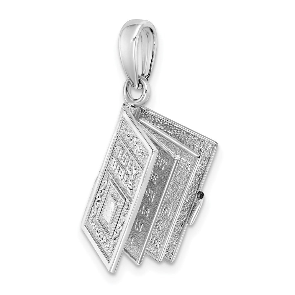 Sterlingsilber De-ani Rhodiniert Beweglich 3d Lord Gebet Bible Anhänger