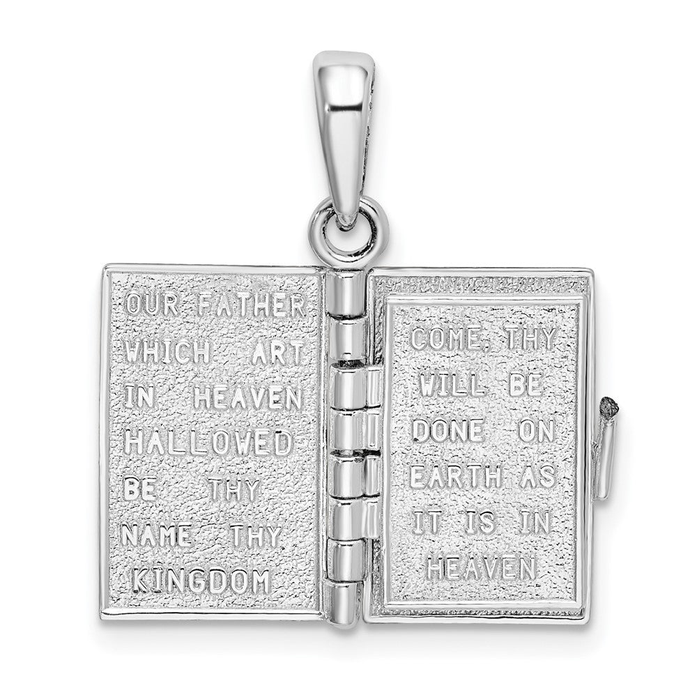 Sterlingsilber De-ani Rhodiniert Beweglich 3d Lord Gebet Bible Anhänger