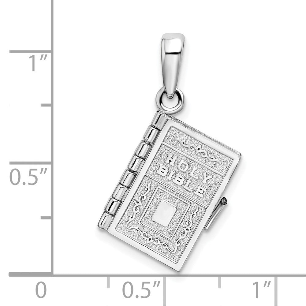 Sterlingsilber De-ani Rhodiniert Beweglich 3d Lord Gebet Bible Anhänger
