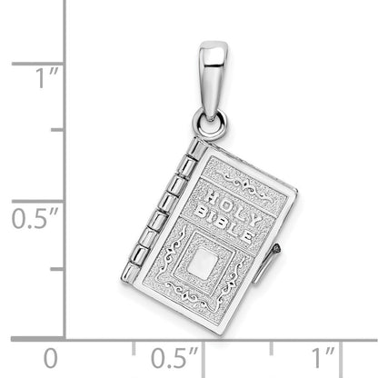 Sterlingsilber De-ani Rhodiniert Beweglich 3d Lord Gebet Bible Anhänger