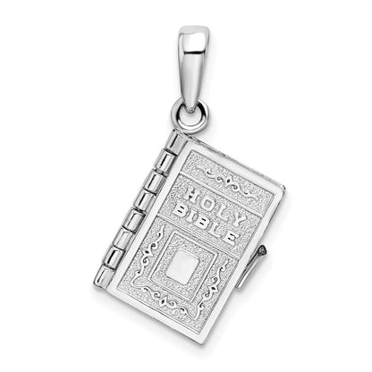 Sterlingsilber De-ani Rhodiniert Beweglich 3d Lord Gebet Bible Anhänger