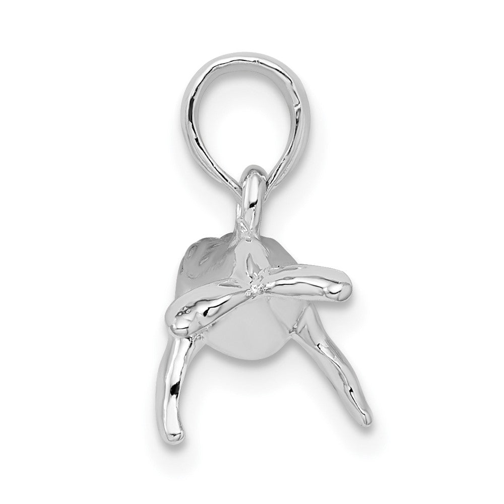 Sterlingsilber De-ani Rhodiniert Poliert 3d Humpback Wal Anhänger