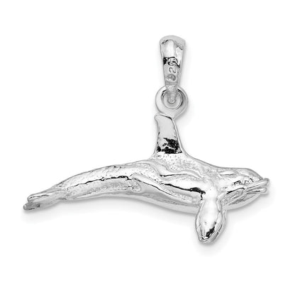 Sterlingsilber De-ani Strukturiert 3d Killer Wal Anhänger