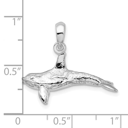 Sterlingsilber De-ani Strukturiert 3d Killer Wal Anhänger