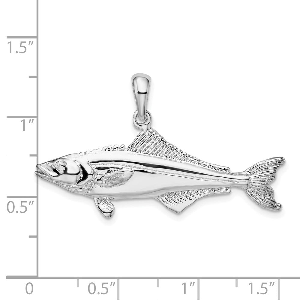 Sterlingsilber De-ani Rhodiniert Poliert 3d Cobia Fisch Anhänger