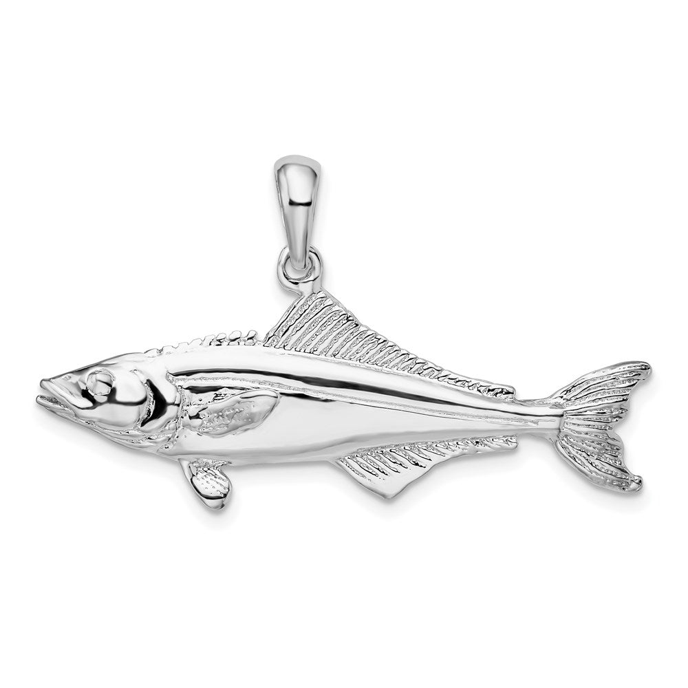 Sterlingsilber De-ani Rhodiniert Poliert 3d Cobia Fisch Anhänger