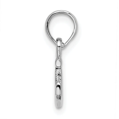 Sterlingsilber De-ani Rhodiniert Poliert 3d Mini Anker Anhänger