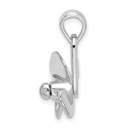 Sterlingsilber De-ani Rhodiniert Poliert Beweglich 3d Propeller Anhänger