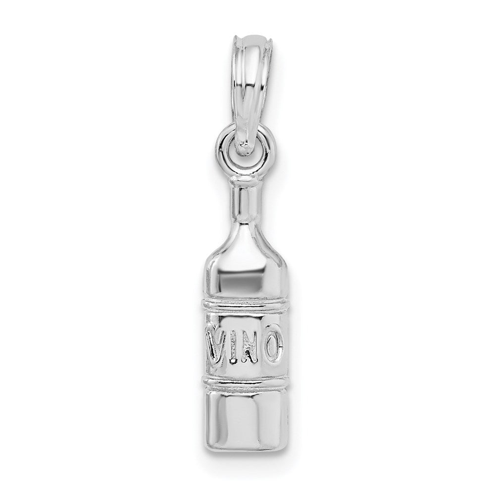 Sterlingsilber De-ani Rhodiniert Poliert Wine Bottle Anhänger