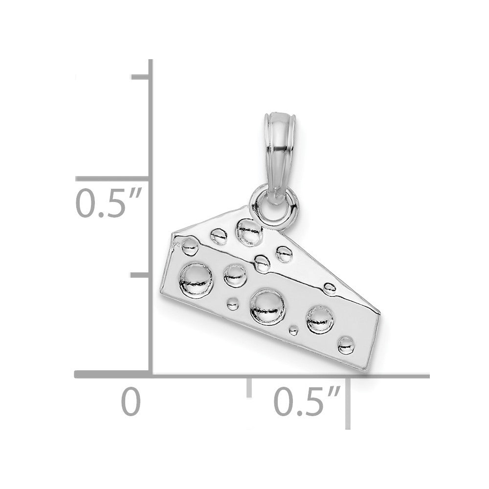 Sterlingsilber De-ani Rhodiniert Poliert Cheese Wedge Anhänger
