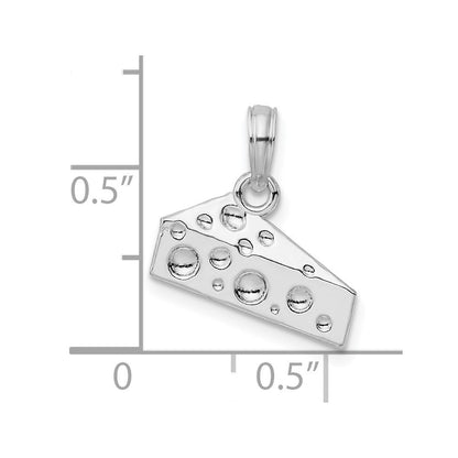 Sterlingsilber De-ani Rhodiniert Poliert Cheese Wedge Anhänger