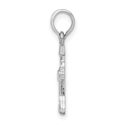 Sterlingsilber De-ani Rhodiniert Poliert Wine Bottle Opener Anhänger