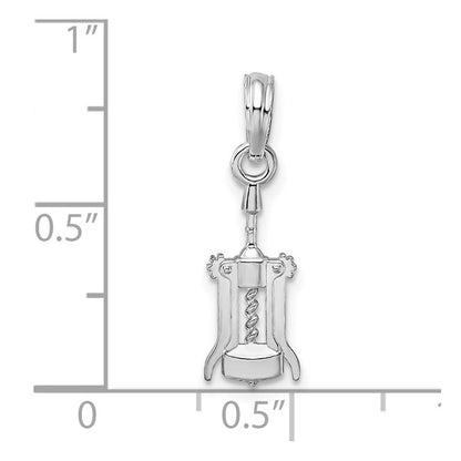 Sterlingsilber De-ani Rhodiniert Poliert Wine Bottle Opener Anhänger