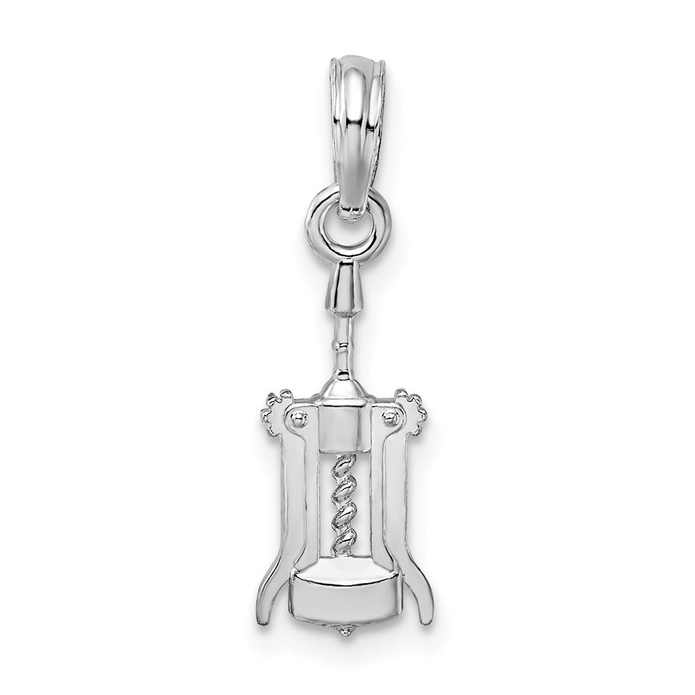 Sterlingsilber De-ani Rhodiniert Poliert Wine Bottle Opener Anhänger
