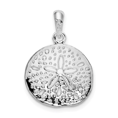 Sterlingsilber De-ani Rhodiniert Poliert Sand Dollar Anhänger
