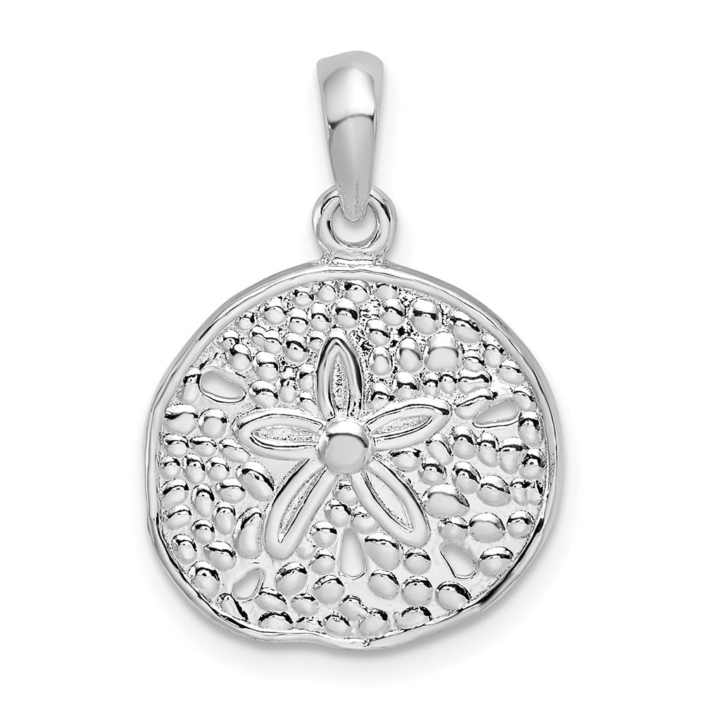 Sterlingsilber De-ani Rhodiniert Poliert Sand Dollar Anhänger