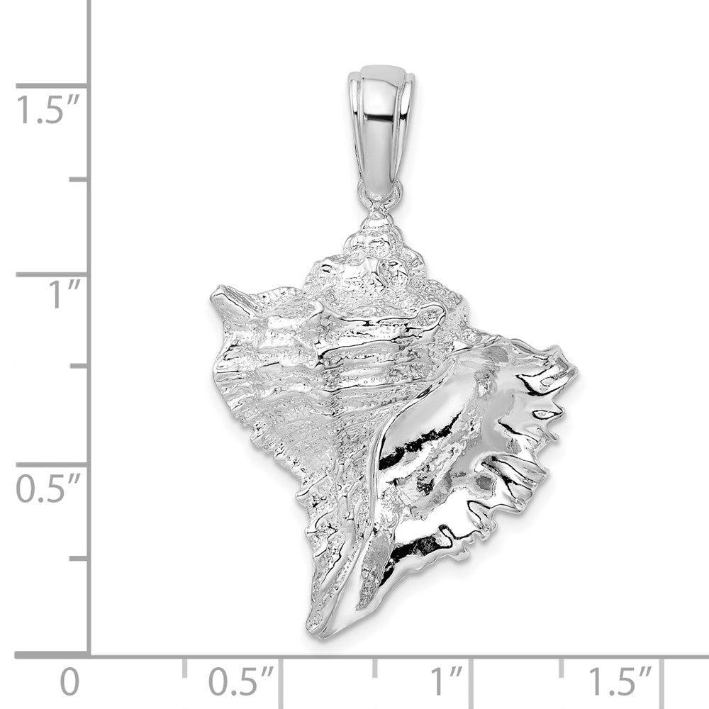 Sterlingsilber De-ani Rhodiniert Poliert Conch Muschel Anhänger