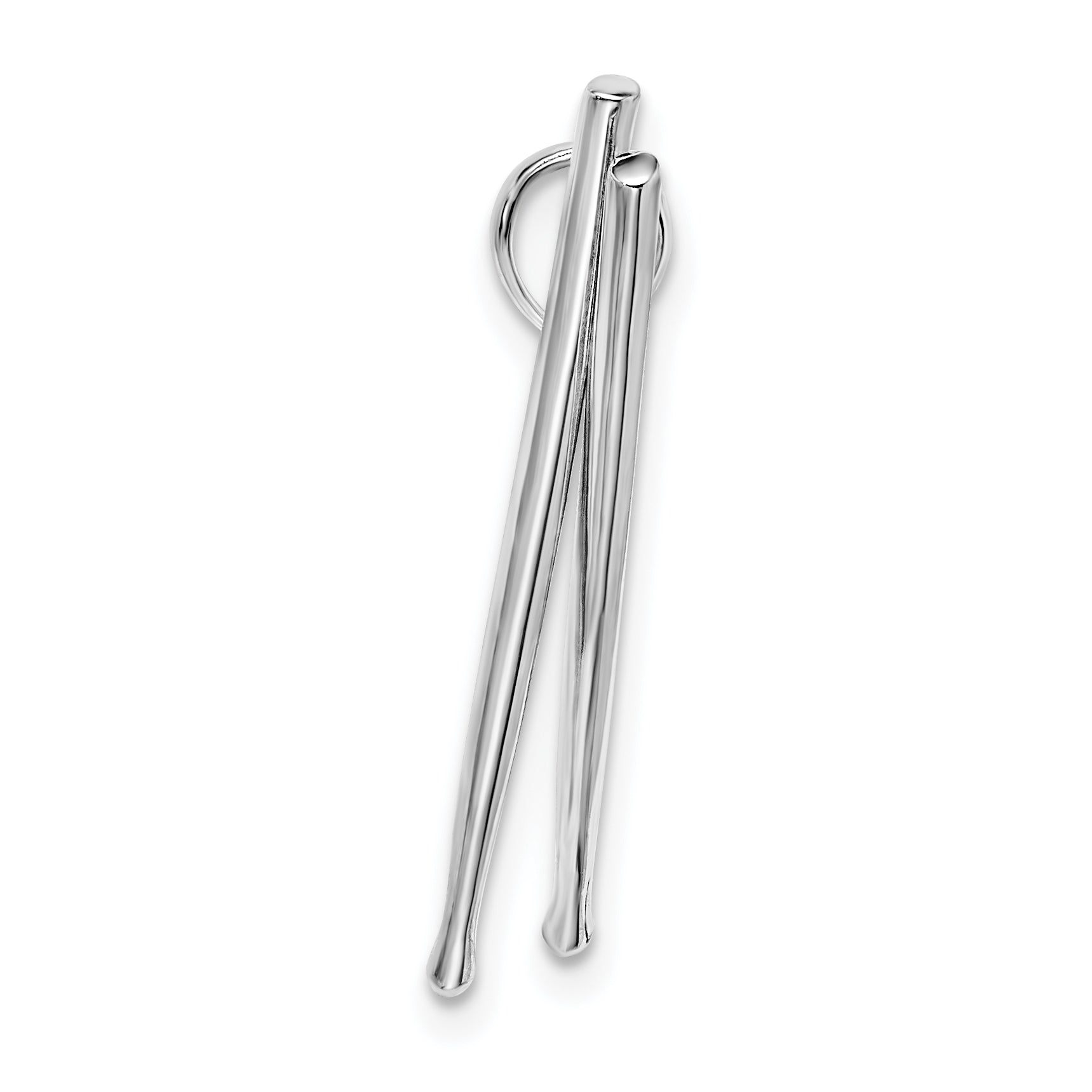 Sterlingsilber De-ani Rhodiniert Poliert Beweglich 3d Drumsticks Anhänger