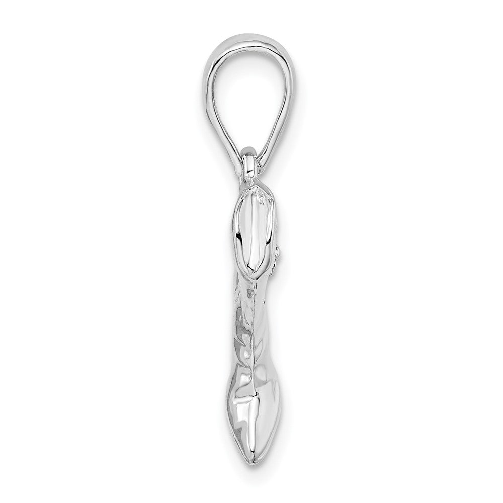 Sterlingsilber De-ani Rhodiniert Poliert 3d Cowboy Boot Anhänger