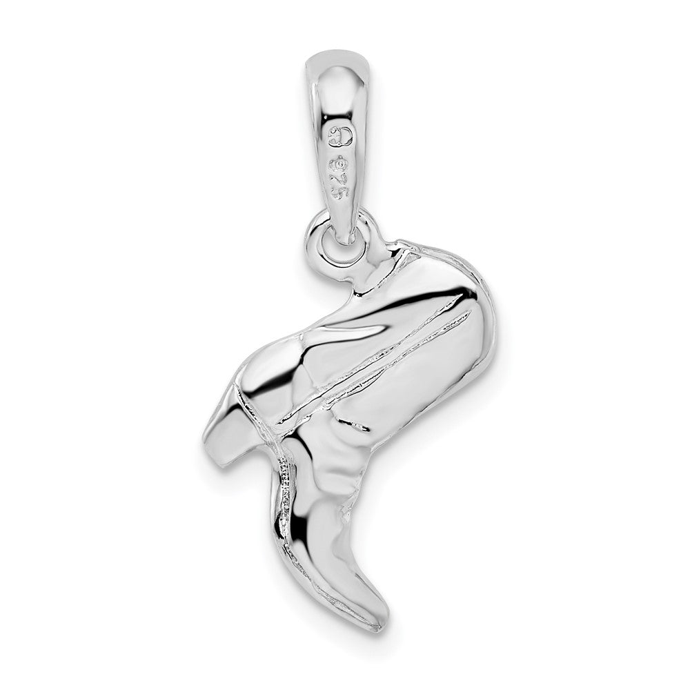 Sterlingsilber De-ani Rhodiniert Poliert 3d Cowboy Boot Anhänger