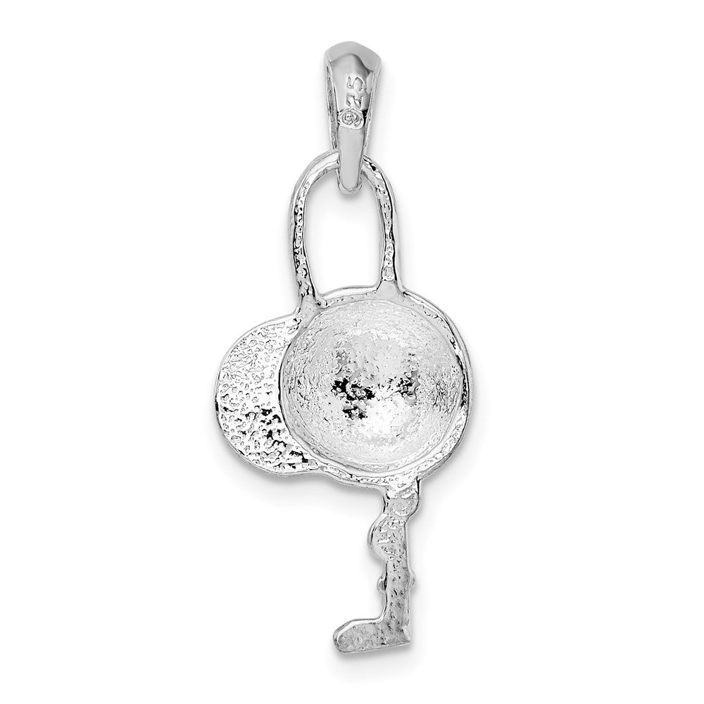 Sterlingsilber De-ani Poliert Jockey Helm mit Crop Anhänger