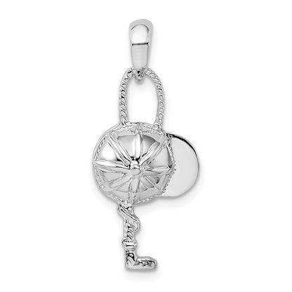 Sterlingsilber De-ani Poliert Jockey Helm mit Crop Anhänger