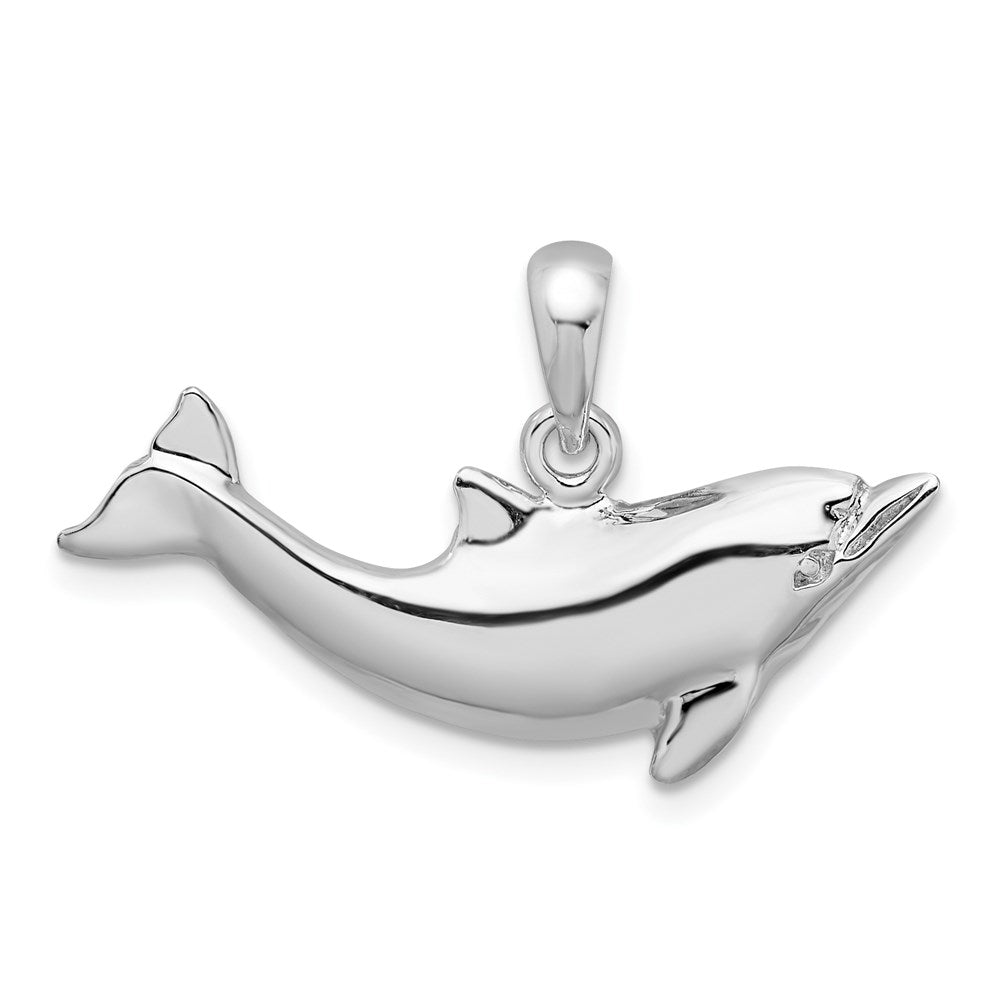 Sterlingsilber De-ani Rhodiniert Poliert Delfin Anhänger