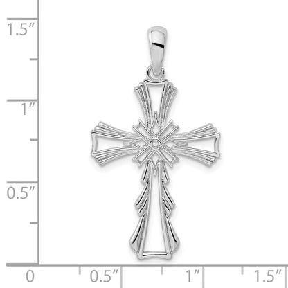 Sterlingsilber De-ani Rhodiniert Poliert X-center Ausgeschnitten Kreuz Anhänger