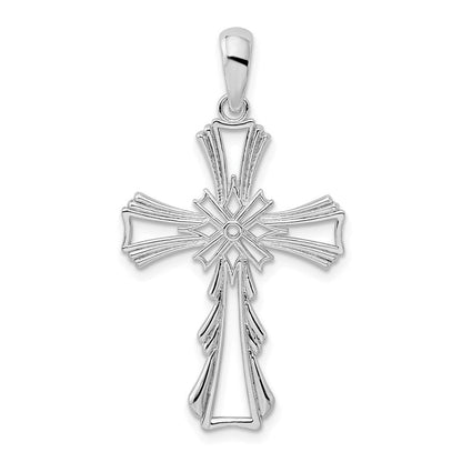 Sterlingsilber De-ani Rhodiniert Poliert X-center Ausgeschnitten Kreuz Anhänger