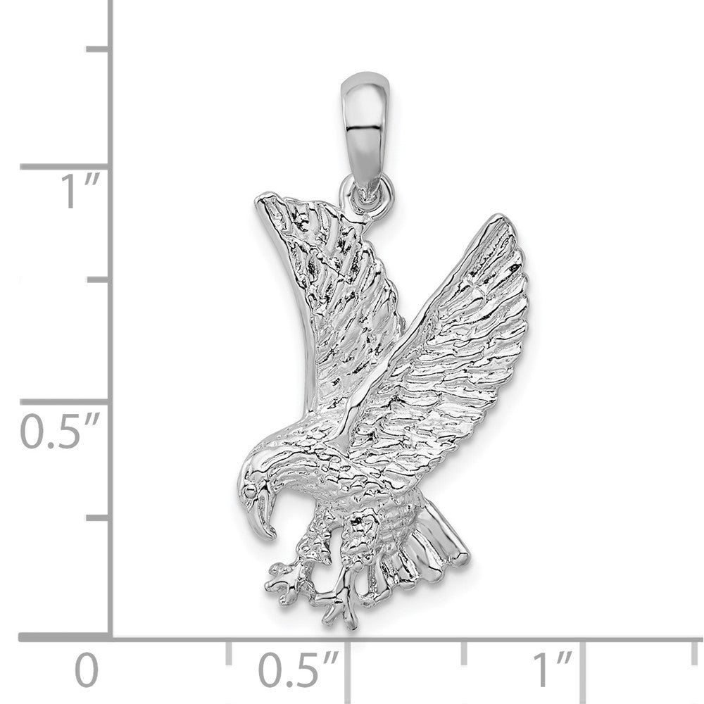 Sterlingsilber De-ani Rhodiniert Poliert Strukturiert Landing Adler Anhänger