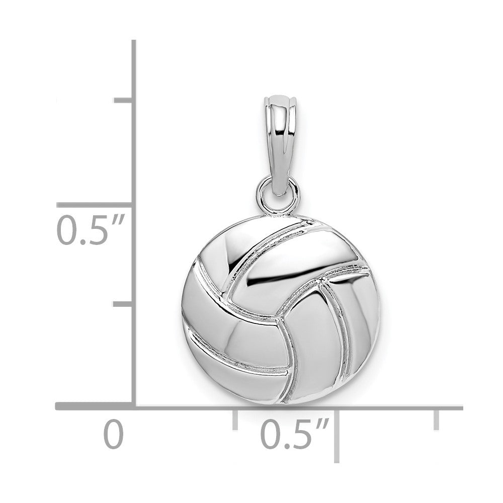 Sterlingsilber De-ani Rhodiniert Poliert Volleyball Anhänger