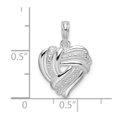 Sterlingsilber De-ani Rhodiniert Poliert Wickel Design Herz Anhänger