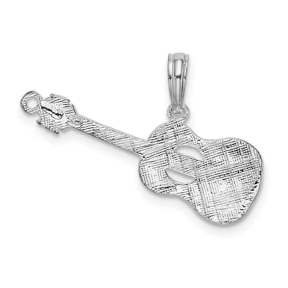 Sterlingsilber De-ani Rhodiniert Poliert Gitarre Anhänger