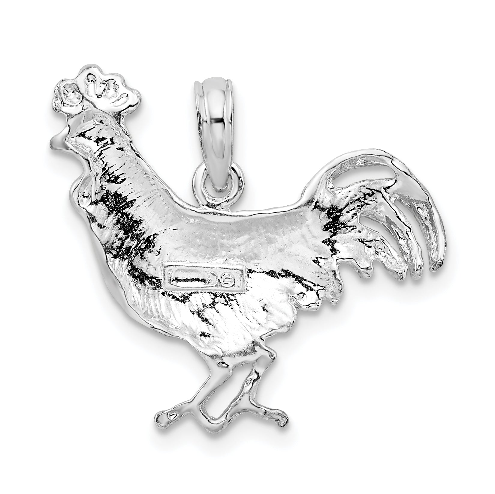 Sterlingsilber De-ani Rhodiniert Poliert Rooster Anhänger