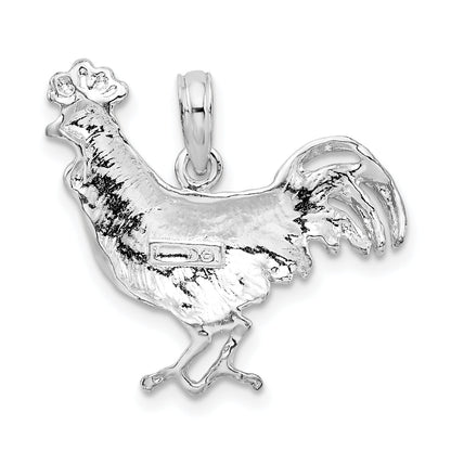 Sterlingsilber De-ani Rhodiniert Poliert Rooster Anhänger