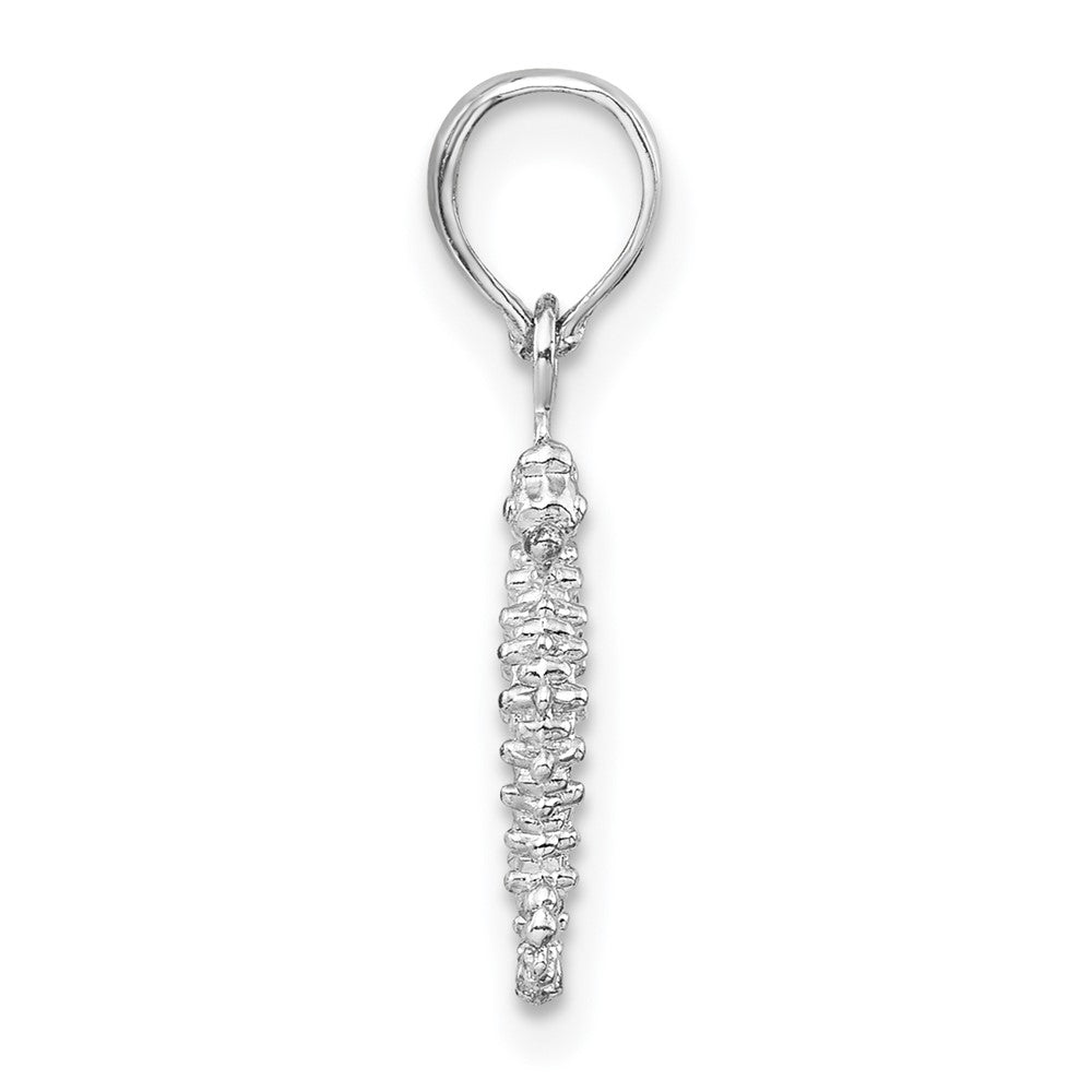 Sterlingsilber De-ani Rhodiniert Poliert 3d Mini Seepferdchen Anhänger