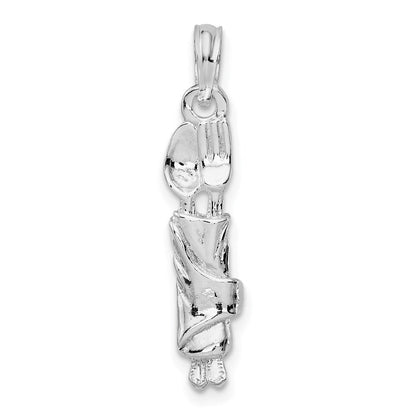 Sterlingsilber De-ani Rhodiniert Poliert Spoon und Fork Rolled in Napkin Anhänger