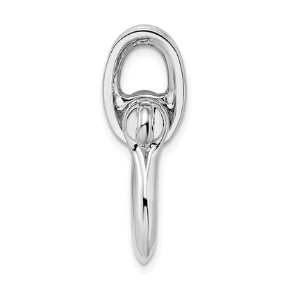 Sterlingsilber De-ani Rhodiniert 3d Groß Shackle Glieder mit Pulley Anhänger
