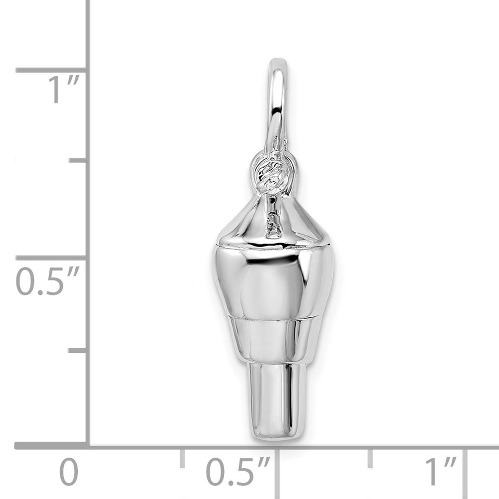 Sterlingsilber De-ani Rhodiniert Poliert 3d Swivel mit Shackle Bail Anhänger