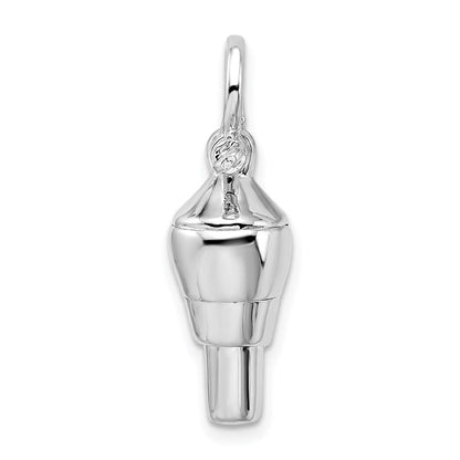 Sterlingsilber De-ani Rhodiniert Poliert 3d Swivel mit Shackle Bail Anhänger