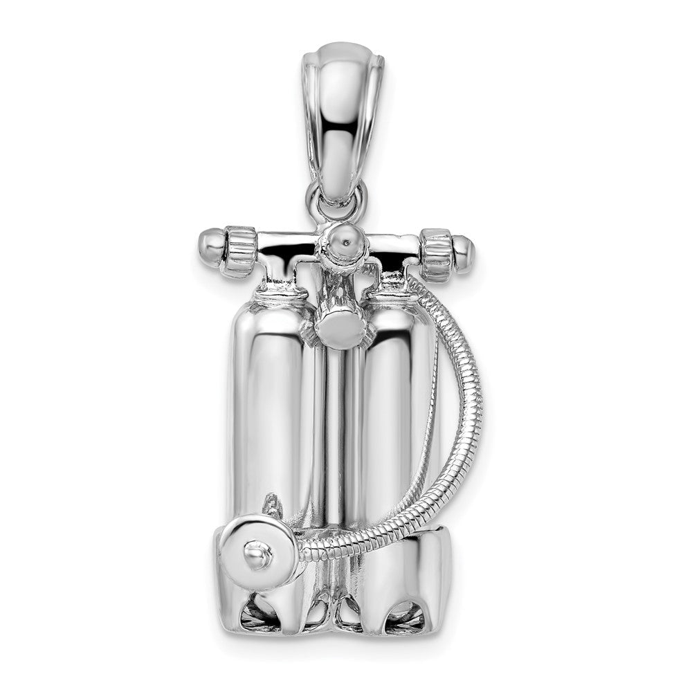 Sterlingsilber De-ani Rhodiniert Poliert 3d Scuba Tanks mit Hose Anhänger