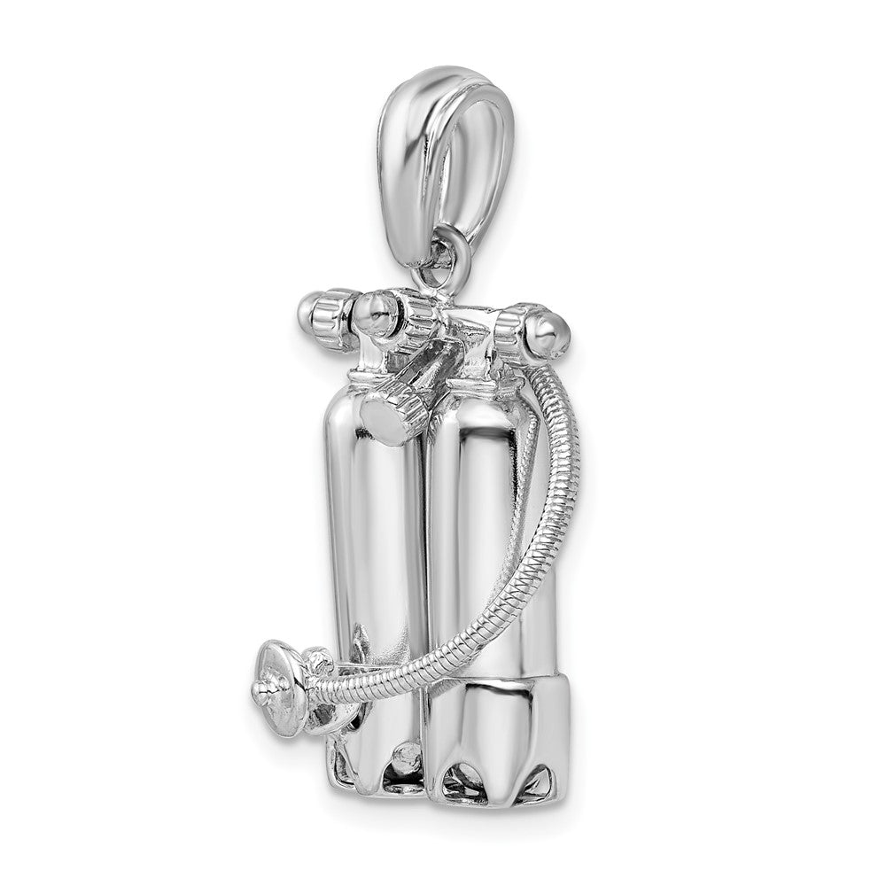 Sterlingsilber De-ani Rhodiniert Poliert 3d Scuba Tanks mit Hose Anhänger
