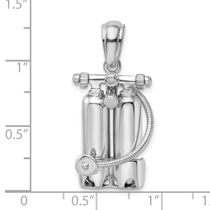 Sterlingsilber De-ani Rhodiniert Poliert 3d Scuba Tanks mit Hose Anhänger