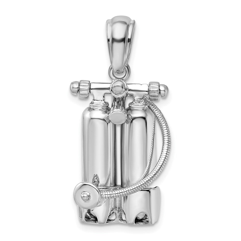 Sterlingsilber De-ani Rhodiniert Poliert 3d Scuba Tanks mit Hose Anhänger