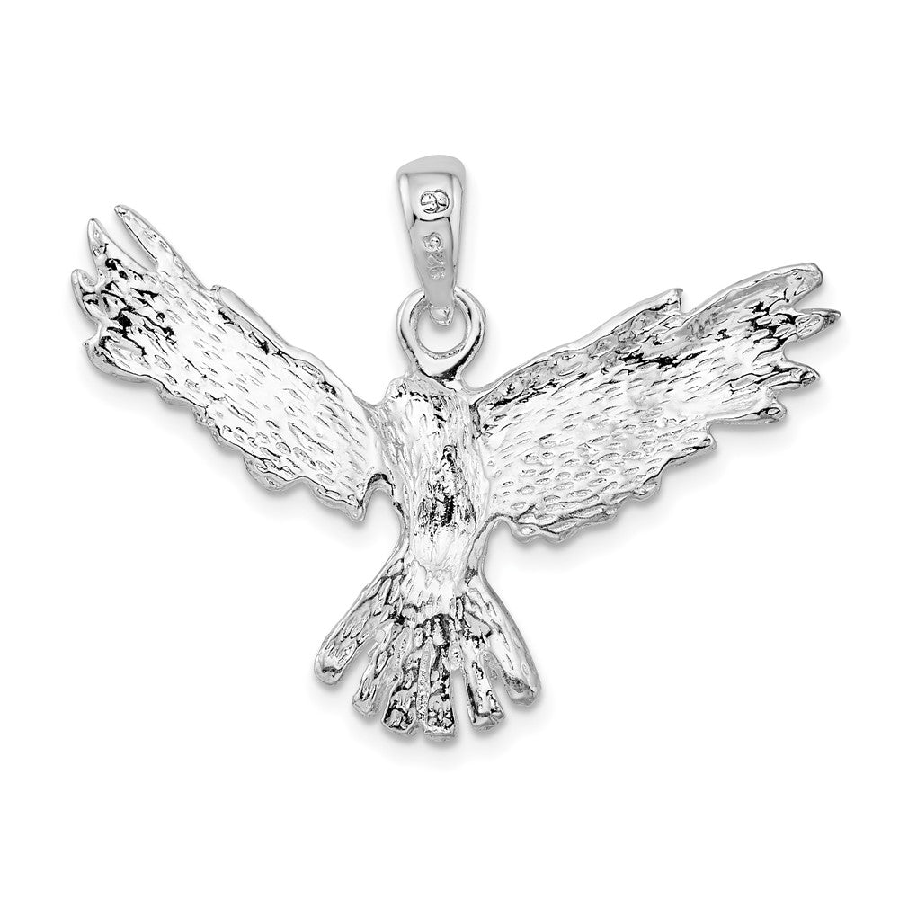 Sterlingsilber De-ani Rhodiniert Poliert Flying Adler Anhänger