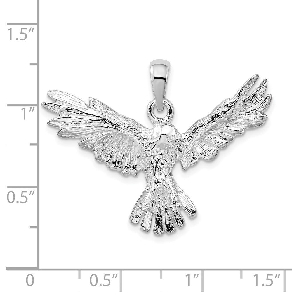 Sterlingsilber De-ani Rhodiniert Poliert Flying Adler Anhänger