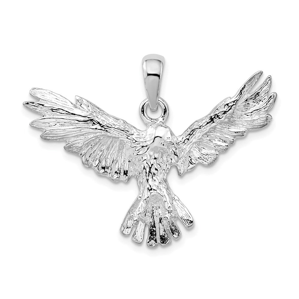 Sterlingsilber De-ani Rhodiniert Poliert Flying Adler Anhänger