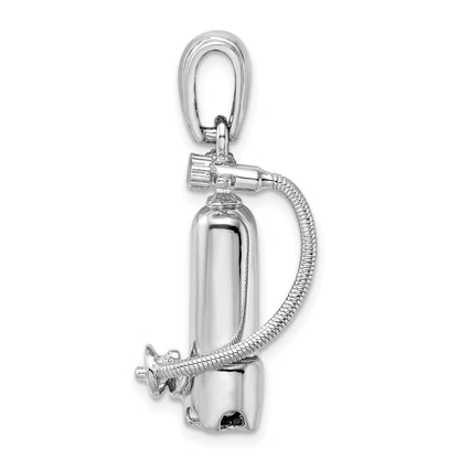 Sterlingsilber De-ani Rhodiniert 3d Einfach Scuba Tank mit Hose Anhänger