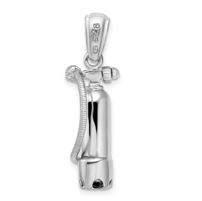 Sterlingsilber De-ani Rhodiniert 3d Einfach Scuba Tank mit Hose Anhänger